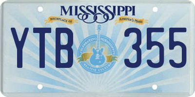 MS license plate YTB355