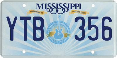 MS license plate YTB356