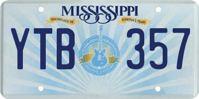 MS license plate YTB357