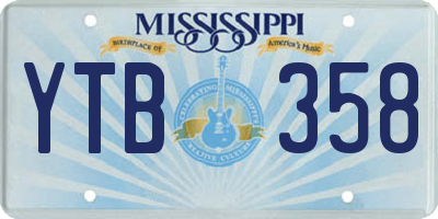 MS license plate YTB358