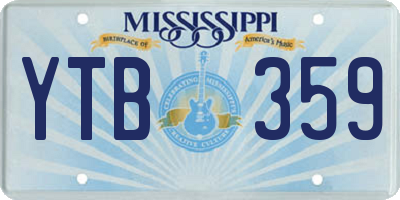 MS license plate YTB359