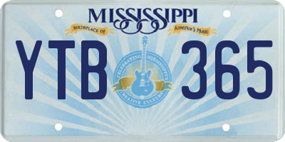 MS license plate YTB365
