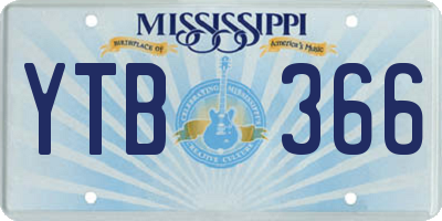 MS license plate YTB366