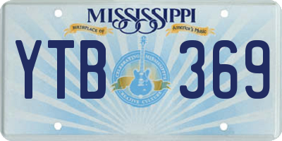 MS license plate YTB369