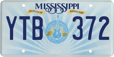 MS license plate YTB372