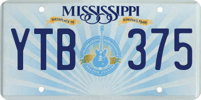 MS license plate YTB375