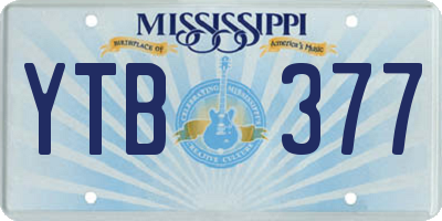 MS license plate YTB377