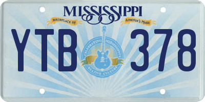 MS license plate YTB378
