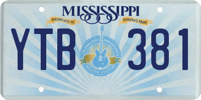 MS license plate YTB381