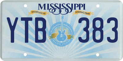 MS license plate YTB383
