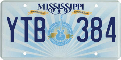 MS license plate YTB384