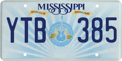 MS license plate YTB385