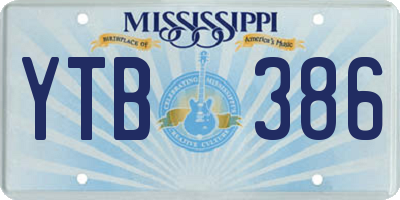 MS license plate YTB386