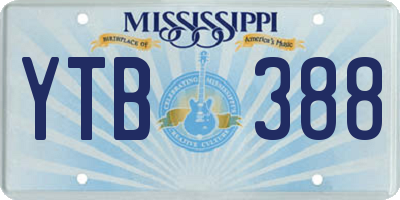 MS license plate YTB388