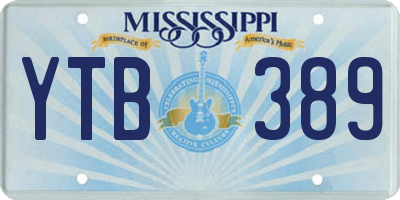 MS license plate YTB389