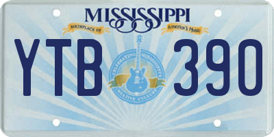 MS license plate YTB390
