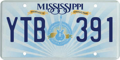 MS license plate YTB391