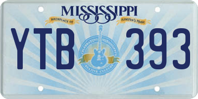 MS license plate YTB393