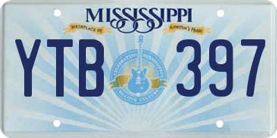 MS license plate YTB397