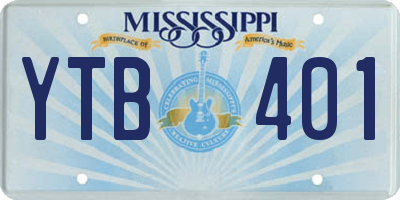 MS license plate YTB401
