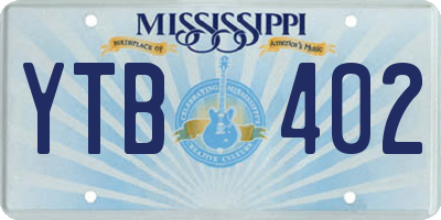 MS license plate YTB402