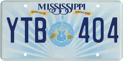 MS license plate YTB404