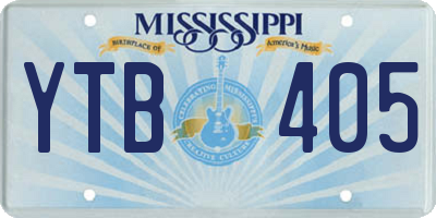 MS license plate YTB405