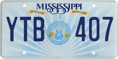 MS license plate YTB407