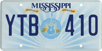 MS license plate YTB410