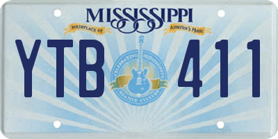 MS license plate YTB411
