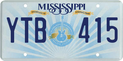 MS license plate YTB415