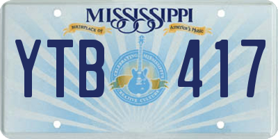 MS license plate YTB417