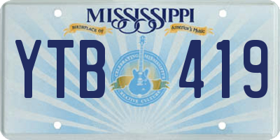 MS license plate YTB419
