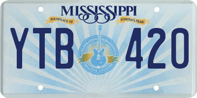 MS license plate YTB420