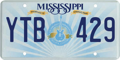 MS license plate YTB429