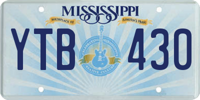 MS license plate YTB430
