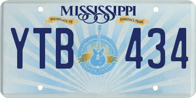 MS license plate YTB434