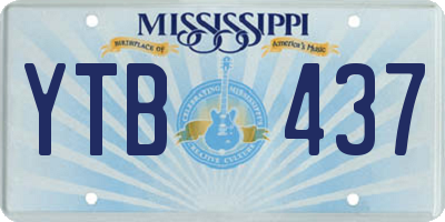 MS license plate YTB437
