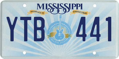 MS license plate YTB441