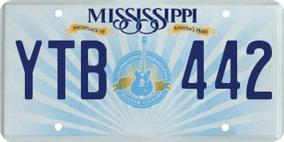 MS license plate YTB442