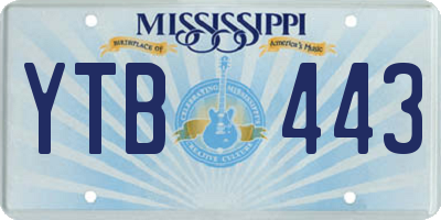 MS license plate YTB443