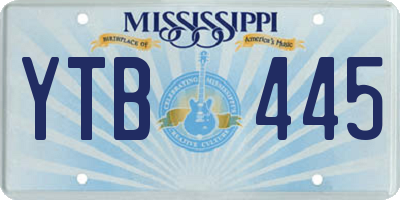 MS license plate YTB445