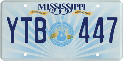 MS license plate YTB447