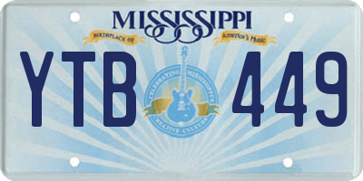 MS license plate YTB449