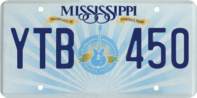 MS license plate YTB450