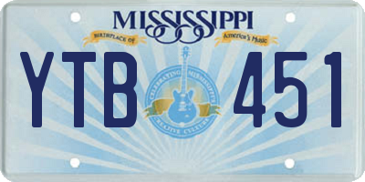 MS license plate YTB451