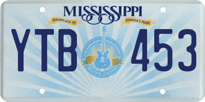 MS license plate YTB453