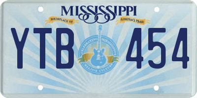 MS license plate YTB454