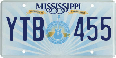 MS license plate YTB455