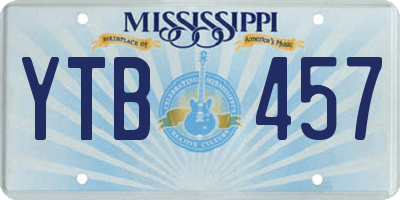 MS license plate YTB457